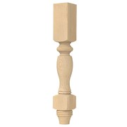 DESIGNS OF DISTINCTION Large Diameter Country French Double Square Island Column - Hard Maple 01410210HM1